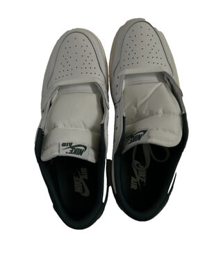 Nike Women's Air Jordan 1 Retro Low OG White with Green Stripe New